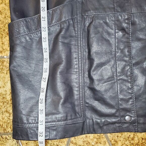 VTG Gino De Giorgio Black Leather Duster Jacket Oversize Fall Overcoat - Picture 12 of 12